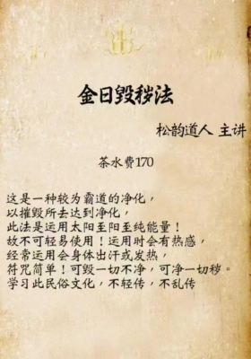 松韵道人 金日毁秽法视频+课件💰5