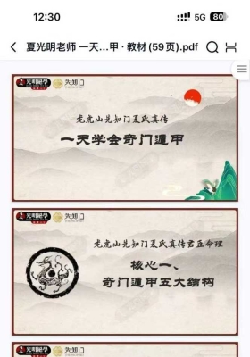夏光明老师一天学会奇门遁甲教材 💰5