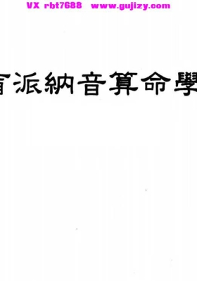 《盲派纳音算命学》💰5