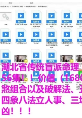 侯师父湖北省传统盲派命理《串宫押运》视频56集￥5