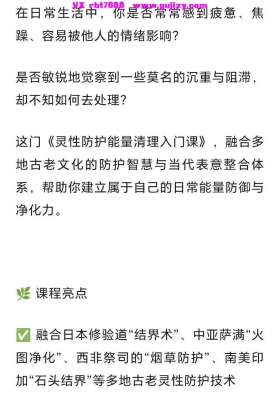 【重磅灵性防护】满舵《灵性防护能量清理课》八集视频课💰5