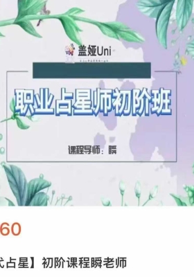 职业占星师「初阶+中阶+高阶课」三套视频合集--盖娅学院瞬老师💰6