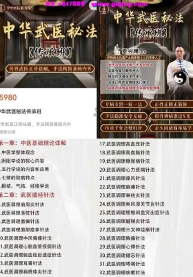 【针法好课】中华武医秘法传承班 全32讲视频课 原价5980💰5