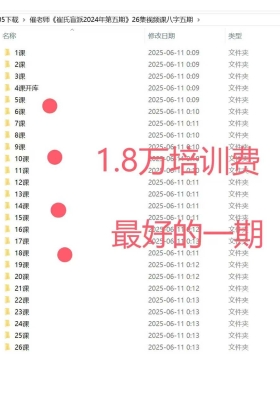 《崔氏盲派2024年第五期》26集视课频‬八字五期最新资料￥10
