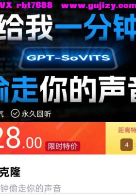 【AI】ai声音克隆！给我一分钟 偷走你的声音！3秒极速复刻 视频4集💰5