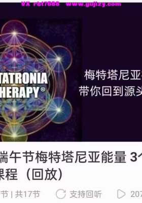 【梅特塔尼亚能量】张继舫老师梅特塔尼亚能量3个疗愈师证书 视频课程💰5