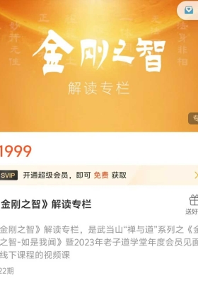 武当山“禅与道”系列 《金刚之智》解读专栏22集视频课 💰5