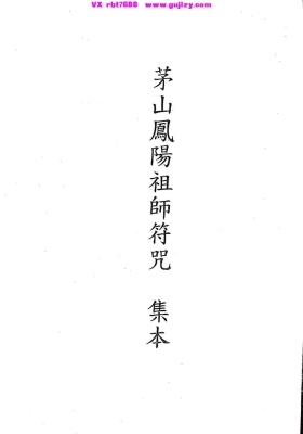 《茅山凤阳祖师符咒集本》💰5