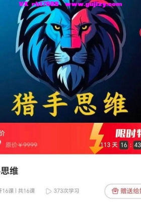 炼己者·猎手思维课11节视频课💰5