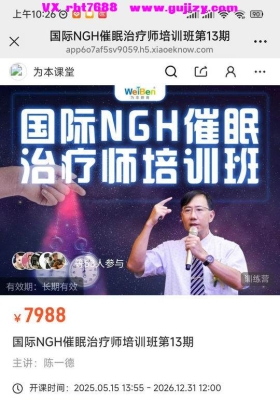 陈一德-国际NGH催眠治疗师培训班第13期 28集视频课💰5