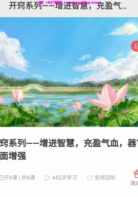 【开窍系列】——增进智慧，充盈气血，器官全面增强六集音频课💰5