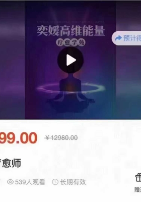 【能量疗愈】奕媛高纬能量疗愈学苑—高级疗愈师 17集视频💰5