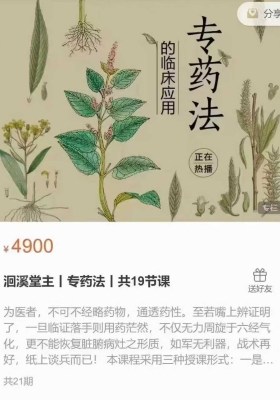 洄溪堂主——名医王献丨民‬专药法丨共19节视频课💰5