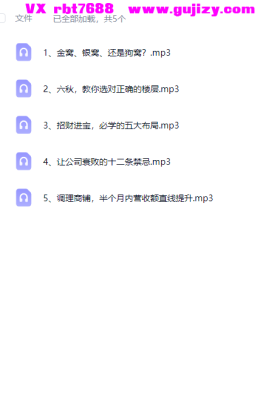 天星日进斗金的秘诀 5集音频课💰5