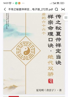 不传之秘夏仲祥定当诀~最后的六十六个夏样宗命理口诀电子版272页💰5