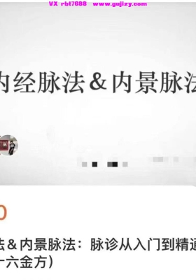 【脉法好课】孙隐玄 内经脉法＆内景脉法：脉诊从入门到精通（附三十六金方）全12讲视