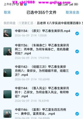 吕老师《八字实战中级班第四章》355集视频课💰5