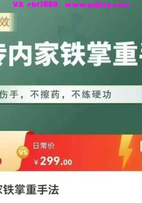 古传内家铁掌重手法六集视频课程💰5