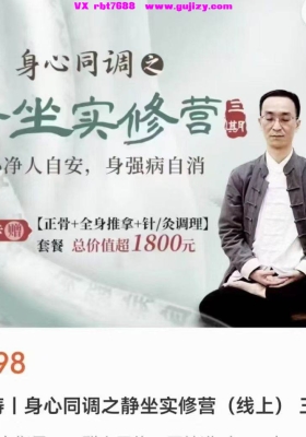 徐泊涛丨身心同调之静坐实修营（线上）视频课💰5