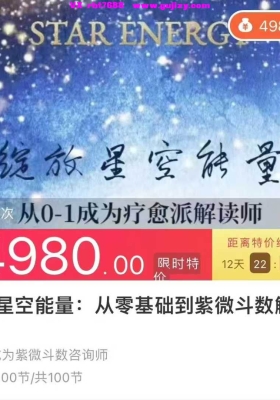 绽放星空能量：从零基础到紫微斗数解读师100集视频课💰5